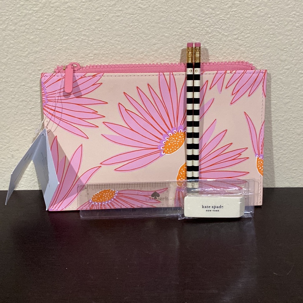 NWT Kate Spade ♠️ office supply pencil pouch set
